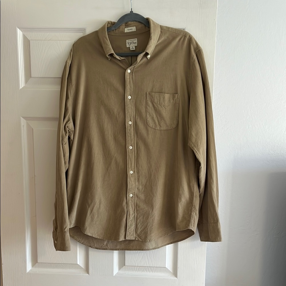 Men's Tan Corduroy Shirt